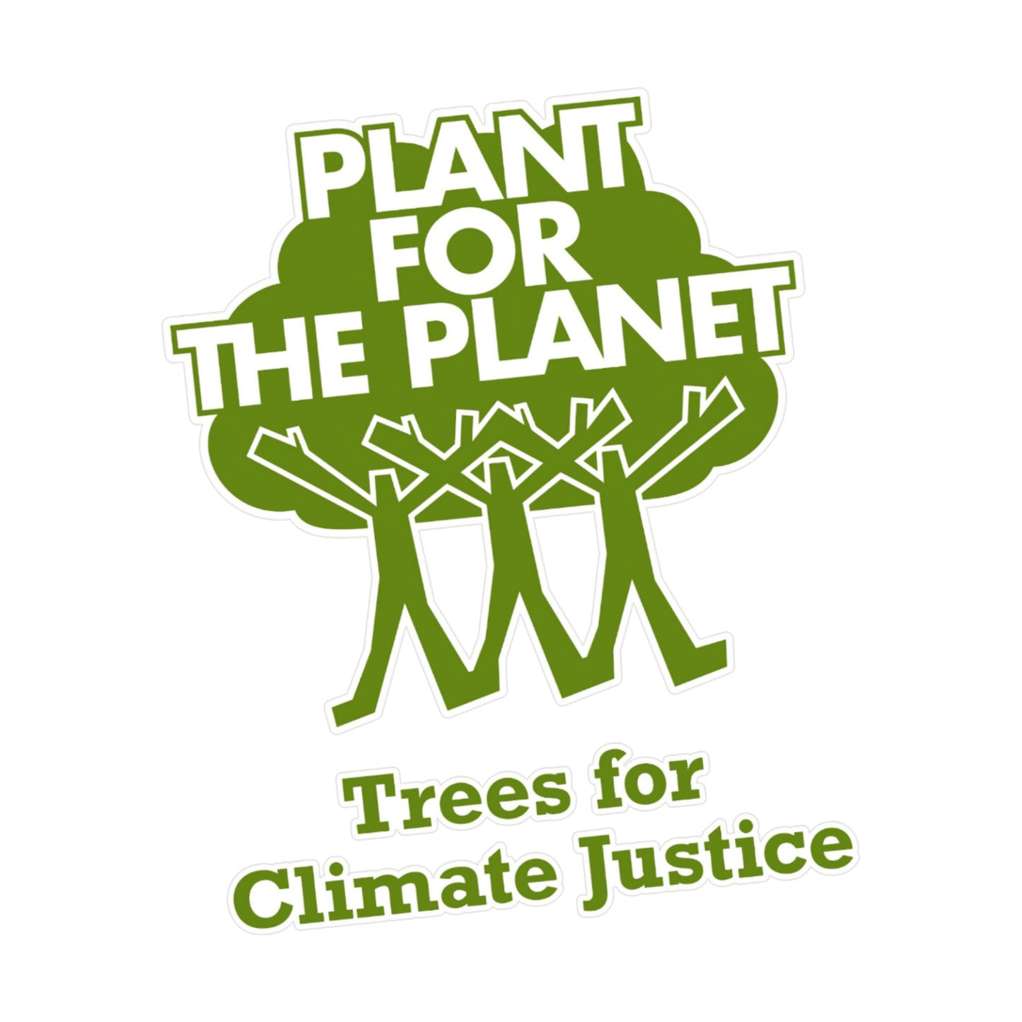 Ein grüner Baum mit drei Stämmen die wie Personen wirken die zusammenstehen