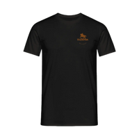 Schwarzes T-Shirt mit goldenem Logo