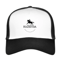 Schwarz weisses Trucker Cap mit schwarzem Logo