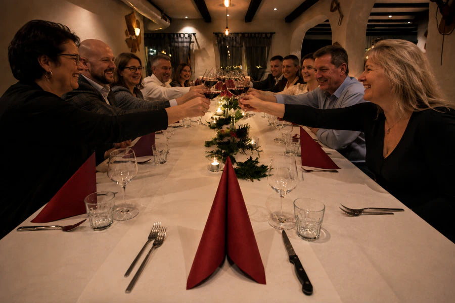Gäste stoßen im Restaurant Hazienda in Niederhünigen gemeinsam an.
